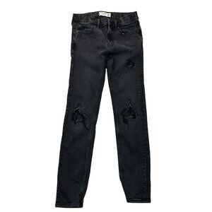 Abercrombie & Fitch Kids Jeans Size 15/16 Girls Distressed Skinny Slim Black